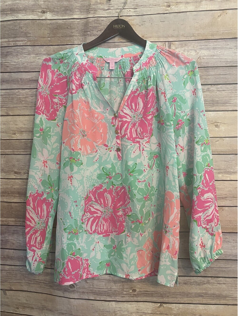 Lilly Pulitzer Elsa Top In Beach Walk Blouse Summer Flowy Size Small
